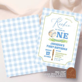 Invitation Blue Preppy Little Rookie Baseball Anniversaire