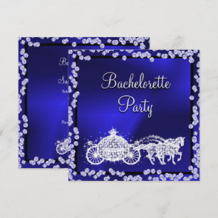 Invitation Blue Princess Coach & Hors Bachelorette Party