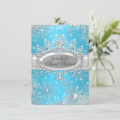 Invitation Blue Princess Winter Wonderland Sweet 16 Invitatio (Debout devant)
