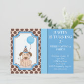 Invitation Blue Puppy (Debout devant)