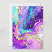 Invitation Blue, Purple and Gold Ink Birthday Party (Dos)