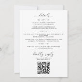 Invitation Blue Purple Gold Floral Tout en 1 QR Code Mariage (Dos)