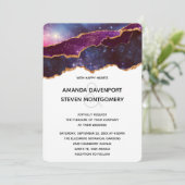 Invitation Blue & Purple Space & Stars Mariage moderne (Debout devant)