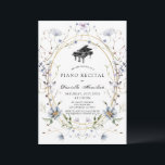 Invitation Blue Purple Wildflower Piano White Recital<br><div class="desc">This elegant piano recital invitation features a white background with delicate wildflowers in blue and lavender/purple shades in watercolor. Personalize it for your needs. You can find matching products at my store.</div>