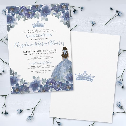 Invitation Blue Quinceanera