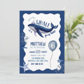 Invitation Blue Quirky Whale Anniversaire (Debout devant)