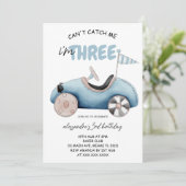 Invitation Blue Race Car 3e anniversaire (Debout devant)