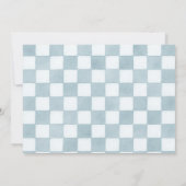 Invitation Blue Race Car First Birthday Photo (Dos)