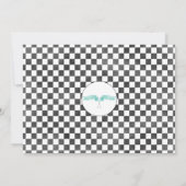 Invitation Blue Racing Car Balloon Giraffe Photo 1er annivers (Dos)