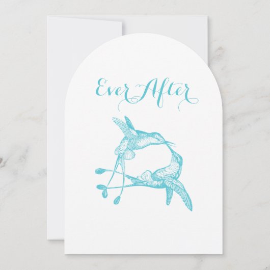 Invitation Blue Radiance Hummingbird Kiss Inséparable Mariage (Dos)