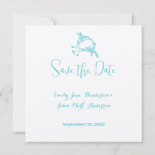 Invitation Blue Radiance Hummingbird Kiss Inséparable Mariage