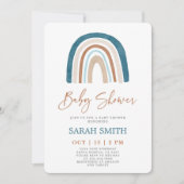 Invitation Blue Rainbow Baby shower garçon (Devant)