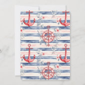 Invitation Blue Red Anchors Floral Stripes Bridal Shower (Dos)