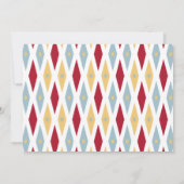 Invitation Blue Red Diamond Yellow Star Mariage du milieu du  (Dos)