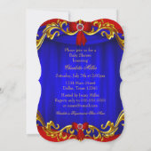 Invitation Blue Red Royal Boy Prince Baby shower (Dos)