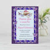 Invitation Blue Ribbon Purple Parties scintillant Royal Princ (Debout devant)