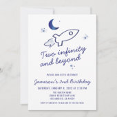 Invitation Blue Rocket Ship Espace extra-atmosphérique 2e ann (Devant)