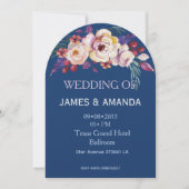 Invitation Blue Romantic Classic Personalized  (Devant)