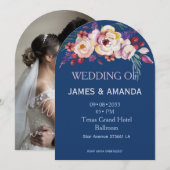 Invitation Blue Romantic Classic Personalized  (Devant / Derrière)