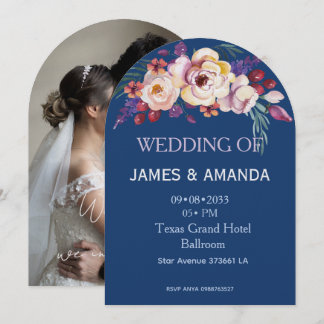 Invitation Blue Romantic Classic Personalized 