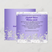 Invitation Blue Romantic Snowman Mariage (Devant / Derrière)