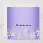 Invitation Blue Romantic Snowman Mariage (Dos)