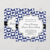 Invitation Blue Rooster American Country Farm Motif (Devant / Derrière)