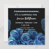 Invitation Blue Rose Bouquet 50e fête d'anniversaire surprise (Dos)
