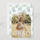 Invitation Blue Rose Sage Green Arch Graduation Invite (Dos)