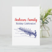 Invitation Blue Rowing Rowers Team Water Sports #3 (Debout devant)