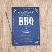 Invitation Blue Rustic Anniversaire Party BBQ