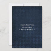 Invitation Blue Rustic Antler Deer Mariage de bois (Dos)