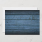 Invitation Blue Rustic Barn Bois Parti de retraite (Dos)