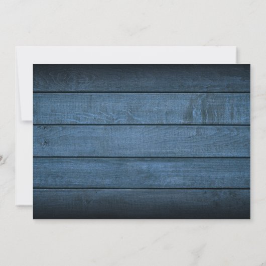 Invitation Blue Rustic Barn Bois Parti de retraite (Dos)