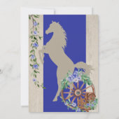 Invitation Blue Rustic Boho Western Charra Thème Quinceanera (Dos)