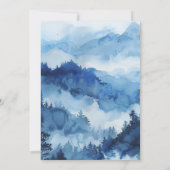 Invitation Blue Rustic Mountain Mariage de destination Forêt (Dos)