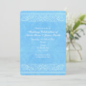 Invitation Blue Rustic Paisley Country Mariage de l'Ouest (Debout devant)