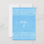 Invitation Blue Rustic Paisley Country Western Numéro de tabl (Dos)