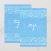 Invitation Blue Rustic Paisley Country Western Numéro de tabl (Devant / Derrière)
