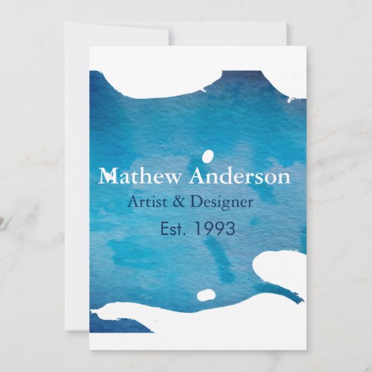 Invitation Blue rustique aquarelle jeans texture ajouter le n (Dos)