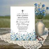 Invitation Blue & Sage Boho Chic Fleur sauvage Mariage cathol