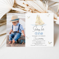 Blue Sail Boat Photo Voilier dans un 1er anniversa