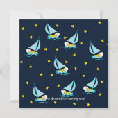Invitation Blue Sailboat Baby Boy Douche (Dos)