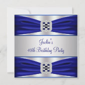 Invitation Blue Sapphire Diamond 40e fête d'anniversaire (Devant)