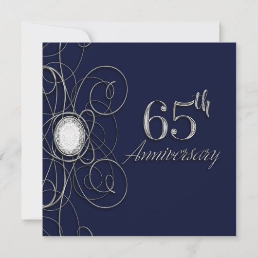Invitation Blue Sapphire & Silver Diamond 65 65e anniversaire (Dos)