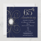 Invitation Blue Sapphire & Silver Diamond 65 65e anniversaire (Devant)