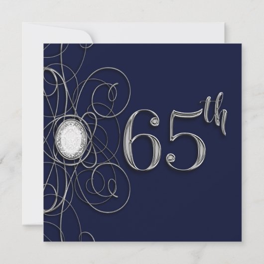 Invitation Blue Sapphire & Silver Diamond 65 65e anniversaire (Dos)