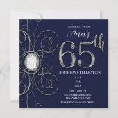 Invitation Blue Sapphire & Silver Diamond 65 65e anniversaire (Devant)