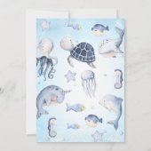 Invitation Blue Sea Turtle One der The Sea 1er anniversaire (Dos)