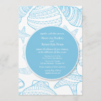 Invitation Blue Seas Shells